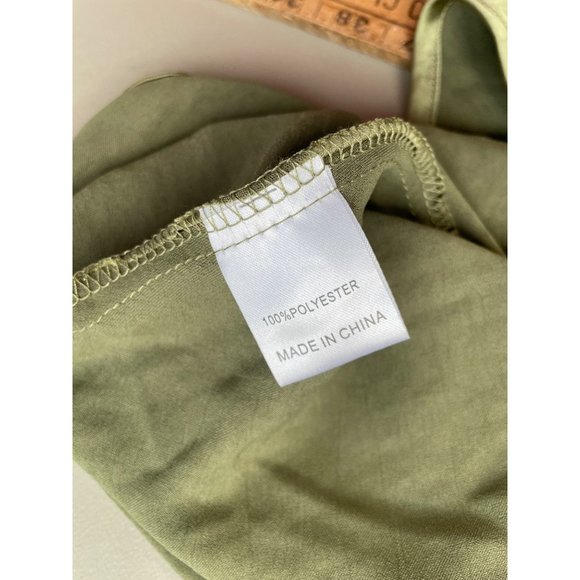 Verge Girl Midi Slip Dress Women 12 Satin Green Summer Beach Intimate Casual NEW - Picture 6 of 7